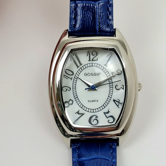 Gossip GSP547B Watch Blue Leather Band NEW in Box - Picture 2 of 9